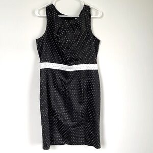 Liz Claiborne polka dot white and black dress